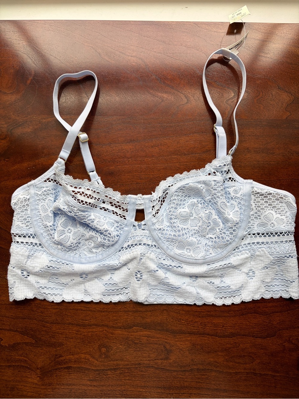 aerie Lace Longline Bralette - Light Blue